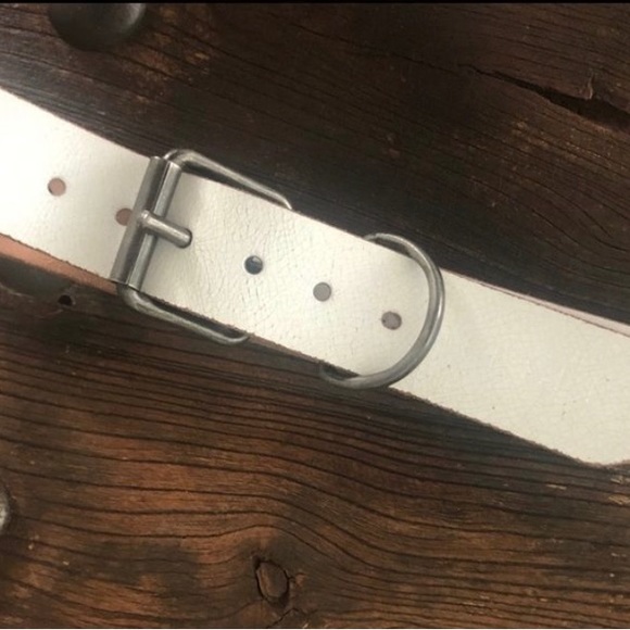 Diesel Leather Distressed White Belt - Picture 6 of 15